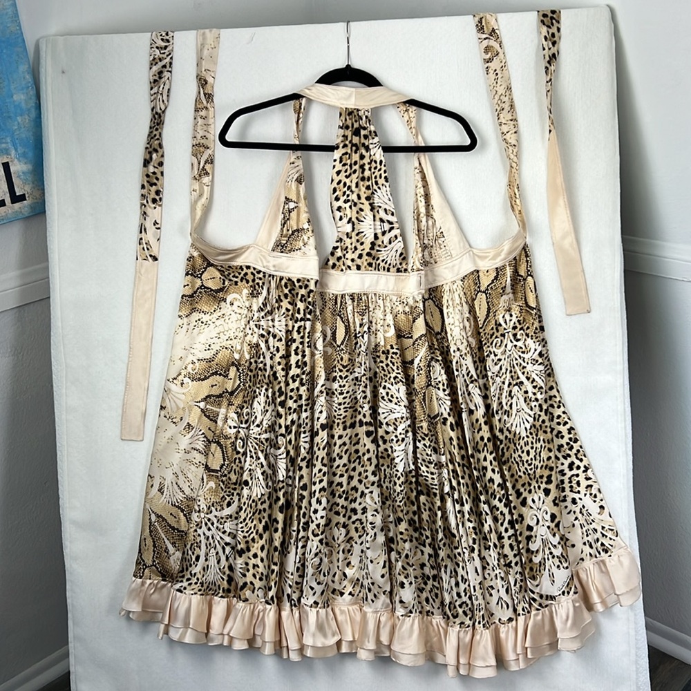 Roberto Cavalli Vintage Like New 100% Silk Leopard Print Wrap dress Sz.38 XS /S - Picture 4 of 13